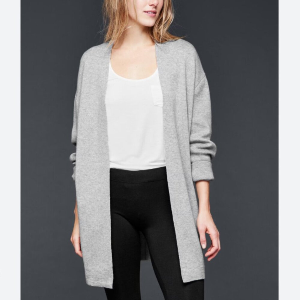 GAP Pure Body Open Cardigan in Light Heather Grey Size Small‎